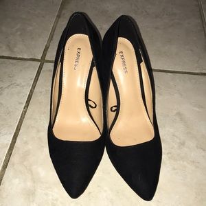 Black Suede Pointy Wedges